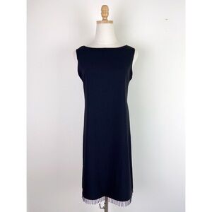 Denial Vintage 90's Black Beaded Fringe Hem Dress